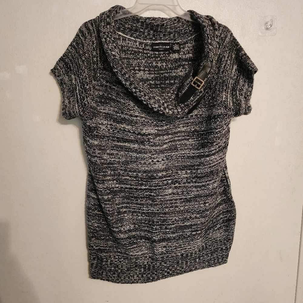 Jennifer Lauren Sweater Short Sleeve Cowl Neck Size 1X, no Belt